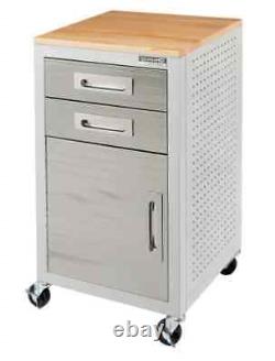 Seville Classics 2-Drawer Rolling Storage Cabinet With Pegboard Side Panels