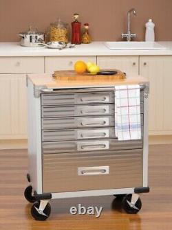 Seville Classics 20204 UltraHD 6-Drawer Rolling Cabinet, Silver Free Shipping