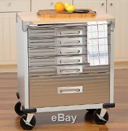 Seville Classics Heavy Duty 6-Drawer Rolling Cabinet Tool Box Kitchen Storage