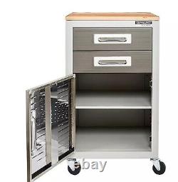 Seville Classics UltraHD 2-Drawer Rolling Storage Cabinet Granite Gray