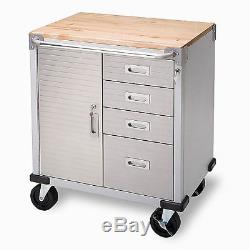 Seville Classics UltraHD Rolling 4-Drawer Storage Cabinet with Key Lock