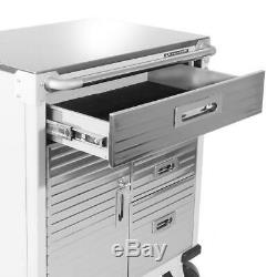 Seville Classics UltraHD Rolling Cabinet Stainless Steel Top 4 Drawer + Cabinet