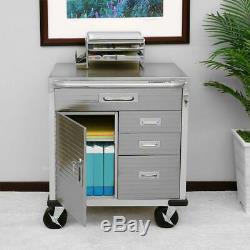 Seville Classics UltraHD Rolling Cabinet Stainless Steel Top 4 Drawer + Cabinet