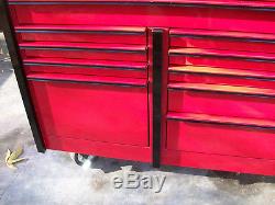 Snap On 11-Drawer Masters Series Double Bank Roll Cab Tool Box Candy Apple Red
