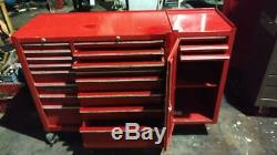 Snap-On 16 Drawer Tool Box Roll Cab Red With end add on box