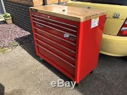 Snap On Roll Cab, Toolbox, Roll Chest, Box With Wooden Top Butchers Block