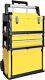 Stackable Rolling Tool Box Portable Metal Toolbox Organizer Wheels And 2 Drawers