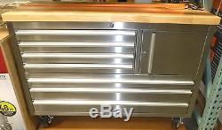 Stainless Steel On Rolling Workbench Toolbox Snap Shut Drawer-mexico Export Yes