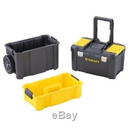 Stanley 3 in 1 Rolling Workshop Plastic Tool Box USA BRAND