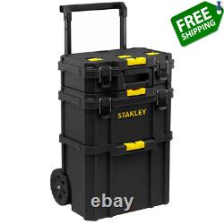 Stanley Rolling Workshop Tower Tool Box Stackable Slide and Lock with Wheels
