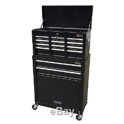 Steel Rolling Tool Chest Portable Storage Cabinet Mechanic Toolbox Cart Black