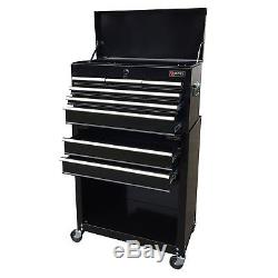 Steel Rolling Tool Chest Portable Storage Cabinet Mechanic Toolbox Cart Black