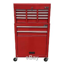 Steel Rolling Tool Chest Portable Storage Cabinet Mechanic Toolbox Cart No Tax