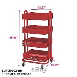 Steel Tool Cart Rolling Storage Box Garage Drawer Cabinet Utility Mechanic Red
