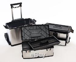 Steel Tools Rolling Suitcase Heavy Duty Cabinet Large Box Cart Mobile Organizer