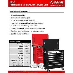 Sunex Tools 8057BK Rolling Full Drawer Garage or Shop Tool Organizer, Black