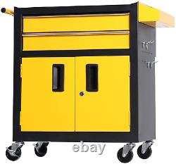 TANKSTORM Tool Chest Heavy Duty Cart Steel Rolling Tool Box with Lockable Doors