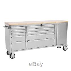 THOR 72 Stainless Steel Rolling Tool Chest Box with 10 Drawers & 1 Cabinet G0H9