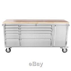 THOR 72 Stainless Steel Rolling Tool Chest Box with 10 Drawers & 1 Cabinet G0H9