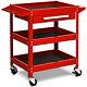 Three Tray Rolling Tool Cart Mechanic Cabinet Storage Organizer Withdrawer Red