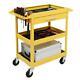 Three Tray Rolling Tool Cart Mechanic Cabinet Storage Organizer Withdrawer Yellow