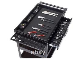 Three Tray Rolling Tool Cart Mechanic Cabinet Storage ToolBox Organizer