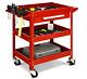 Three Tray Rolling Tool Cart Mechanic Cabinet Storage Toolbox Organizer Wdrawer