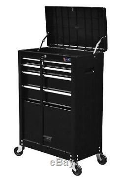 Tool Box Cabinet Steel Chest Storage Drawer Rolling Garage Mechanic Cart Black