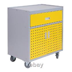 Tool Box Chest Cabinet Wheels Metal Rolling Auto Repair Storage Yellow withDrawer