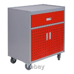 Tool Box Chest Cabinet Wheels Metal Rolling Auto Repair Storage withDrawer, Red