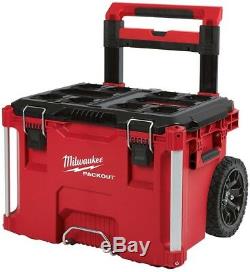 Tool Box Storage Organizer Portable Stackable Rolling Wheels Lockable Tray Red