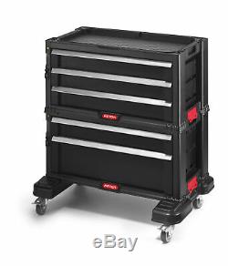 Tool Box W Wheels Cart On Resin Roll Around Rolling Chest With Drawers Men Storage