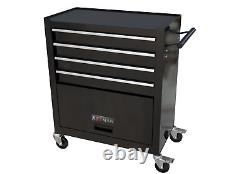 Tool Box with 4 Wheels High Capacity Rolling Tool Chest Repair Shop (black)