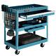 Tool Cart 3 Tier Rolling Tool Storage Tool Box With Drawers, Lock, Wheels