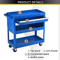 Tool Cart on Wheels for Mechanics with Drawers Rolling Tool Box Storage Organizer
