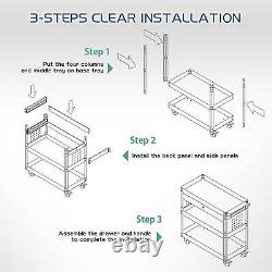 Tool Cart on Wheels for Mechanics with Drawers Rolling Tool Box Storage Organizer