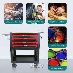 Tool Cart on Wheels for Mechanics with4 Drawers Rolling Tool Box Storage Organizer