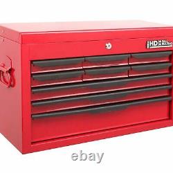 Tool Chest 9 Drawer Roll Cab Top Box Cabinet Heavy Duty Storage Unit