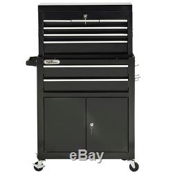 Tool Chest Cabinet Heavy Duty Rolling Powder Coated Steel with Removable Toolbox