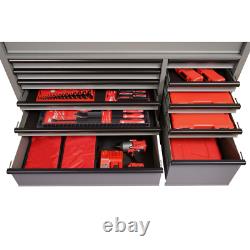 Tool Chest Cabinet Set Heavy-Duty 56 in. W 18-Drawer Rolling Combination Gray