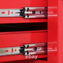 Tool Chest Heavy Duty Cart Steel Rolling Tool Box with Lockable Doors Red
