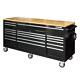 Tool Chest Work Bench Cabinet Adjustable Wood Top 72 In Rolling Garage Storage