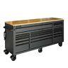 Tool Chest Work Bench Cabinet Adjustable Wood Top 72 In Rolling Garage Storage