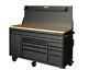 Tool Chest Work Bench Cabinet Pegboard Top 61in Rolling Garage Storage Husky New