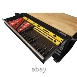 Tool Chest Work Bench Cabinet Wood Top 72 in. 18-Drawer Rolling Garage Organizer