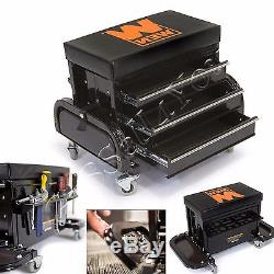 ToolBox Creeper Seat Rolling Stool Garage Car Work Tool Box Chest Storage Holder