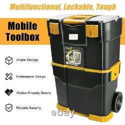 Toolbox Stackable Cabinet Storage Organizer Detachable Chest Rolling Safety Lock