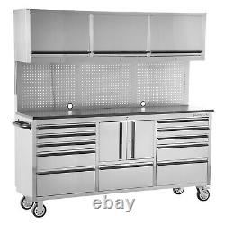 Tools Gray Rolling Tool Cabinet Combo 72 W x 18 D x 71.5 H