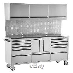 Tools Stainless Steel Rolling Tool Cabinet Combo 72 x 18 x 72