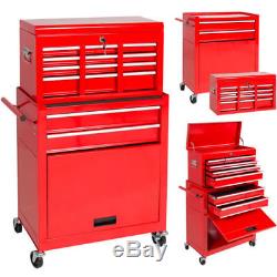 Top Chest Rolling Tool Storage Box Cabinet Sliding Drawers Toolbox Organizer NEW